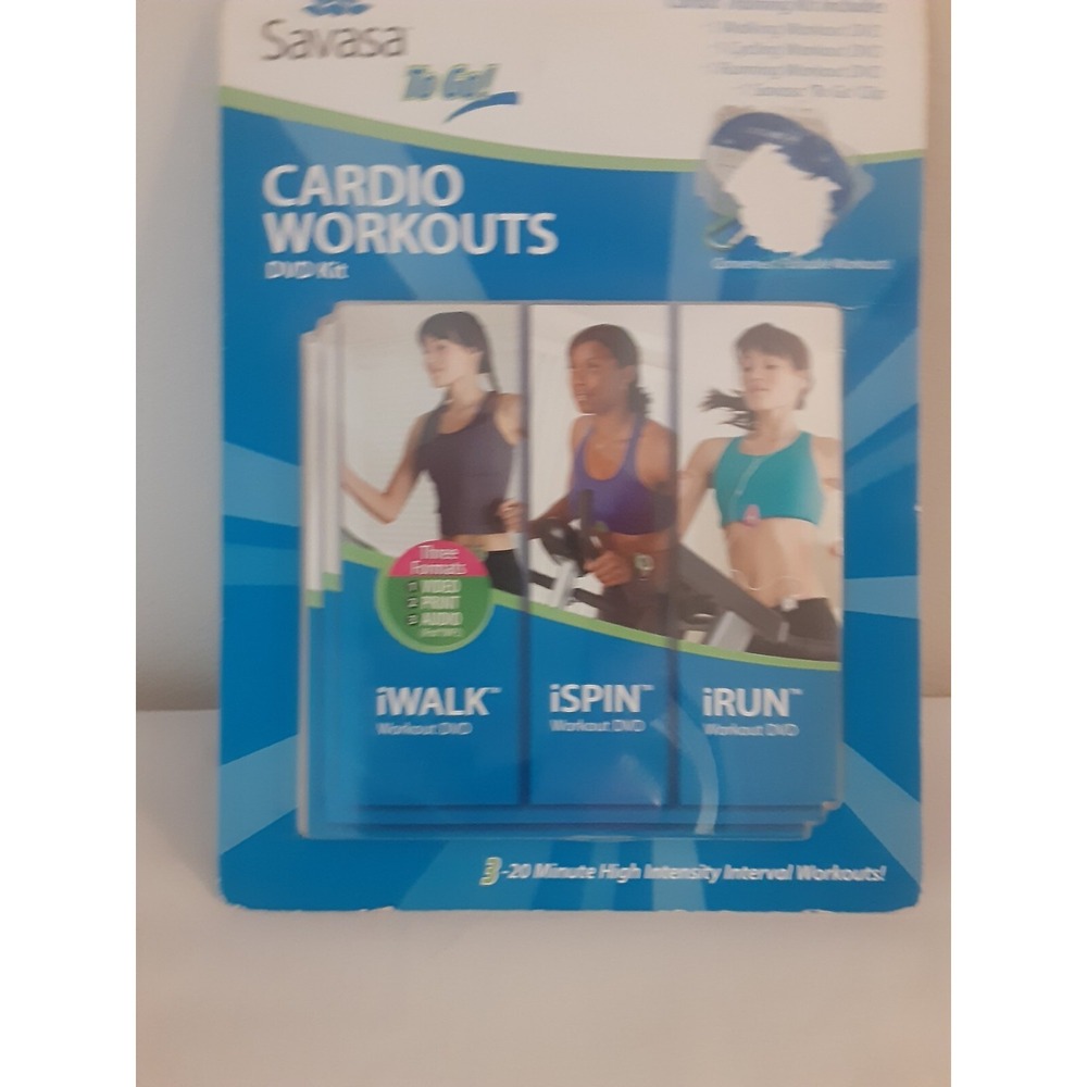 Savasa To Go Cardio Workouts DVD Kit Walking, Cycling & Running + To Go Clip